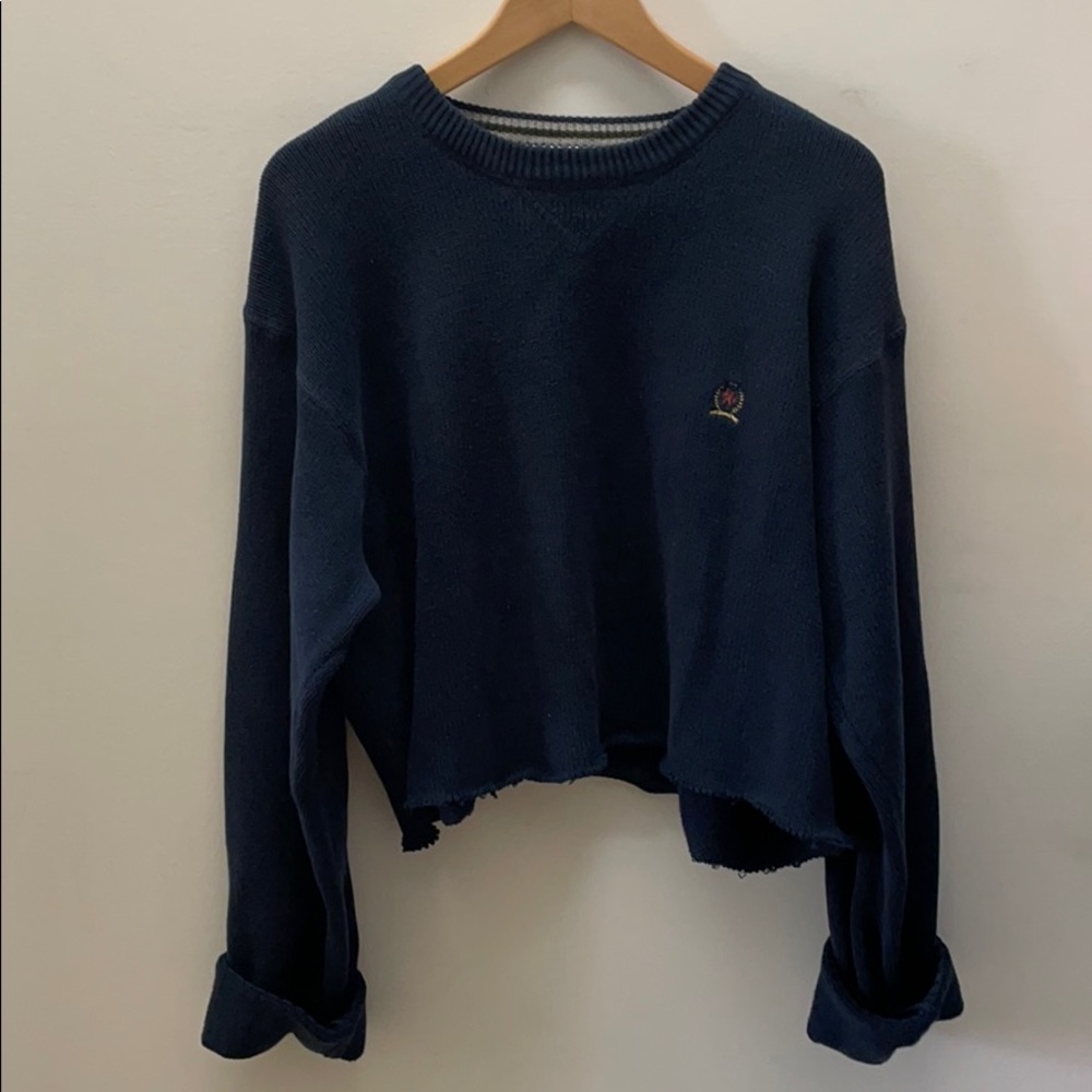 Cropped Tommy Hilfiger Navy Sweater